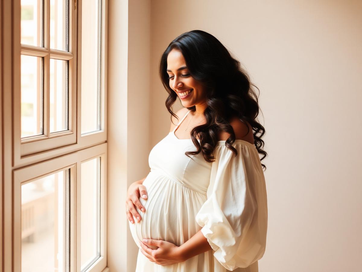 Expectant mother in her third trimester